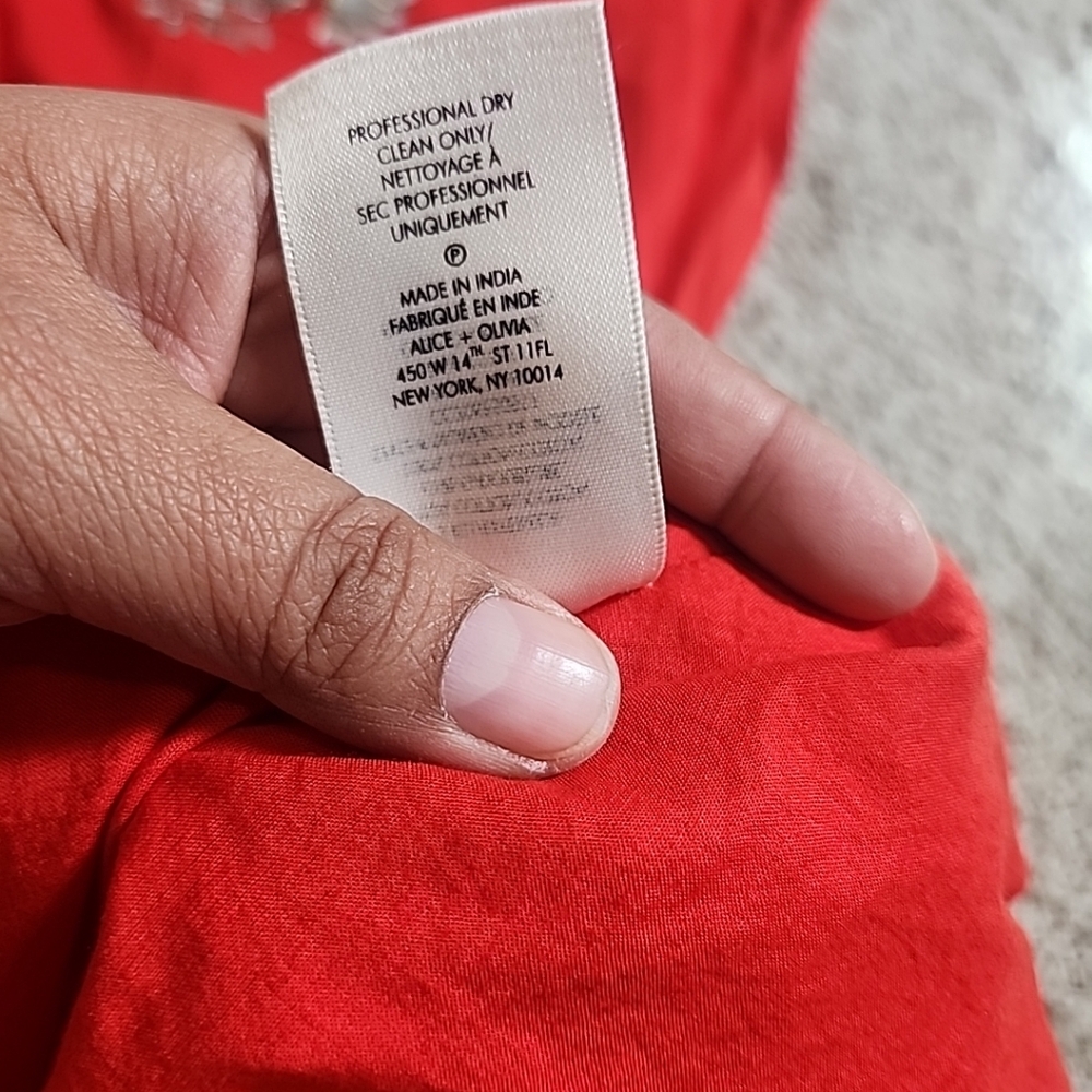 Alice + Olivia Red Mirror Detail Dress Women’s S Boho Chic - Picture 5 of 12
